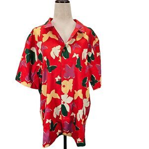 Outdoor Voices Solar Cool Camp Collar Butterfly Print Shirt Colorful‎ Size M NWT